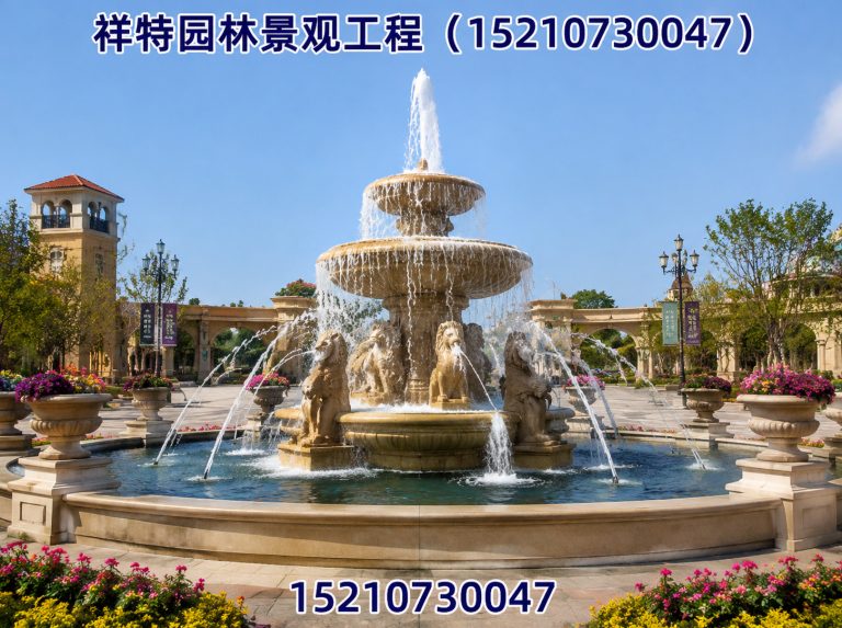保定白沟新城喷泉工程展示图