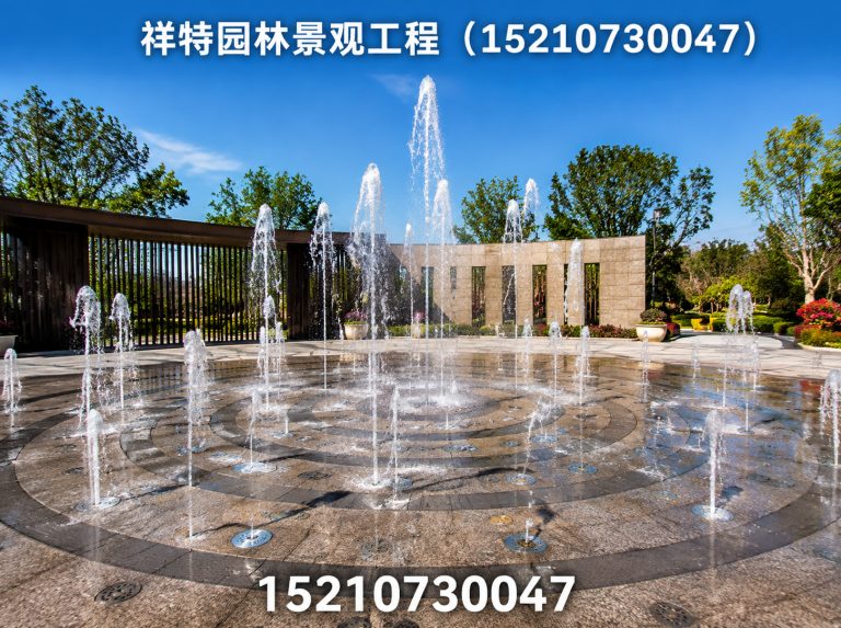 保定白沟新城景区喷泉展示图